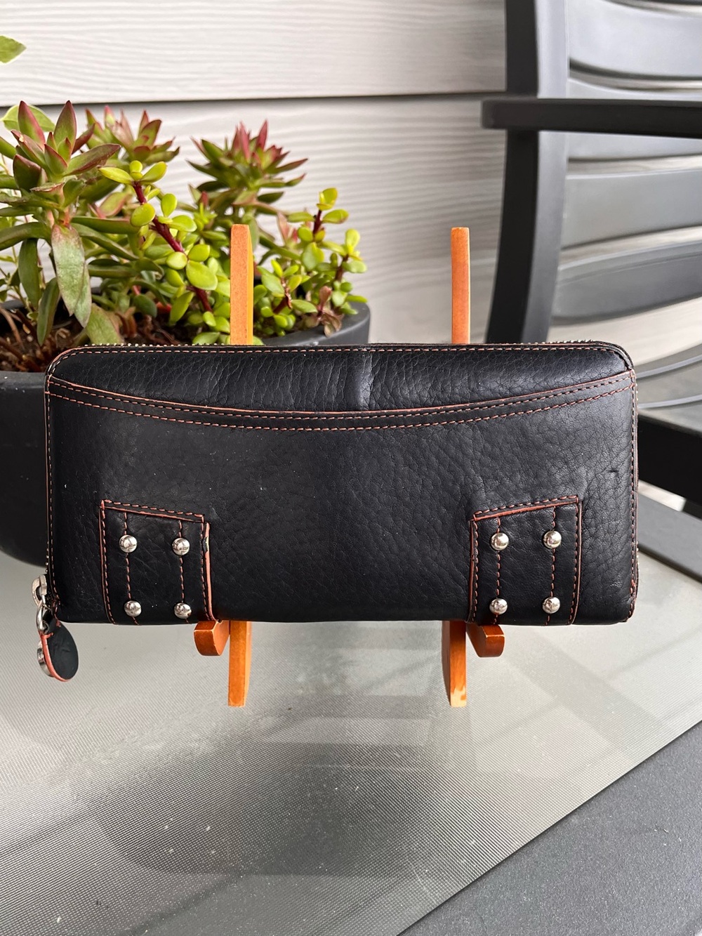 Vintage Cole Haan Zip Around Wallet in Black